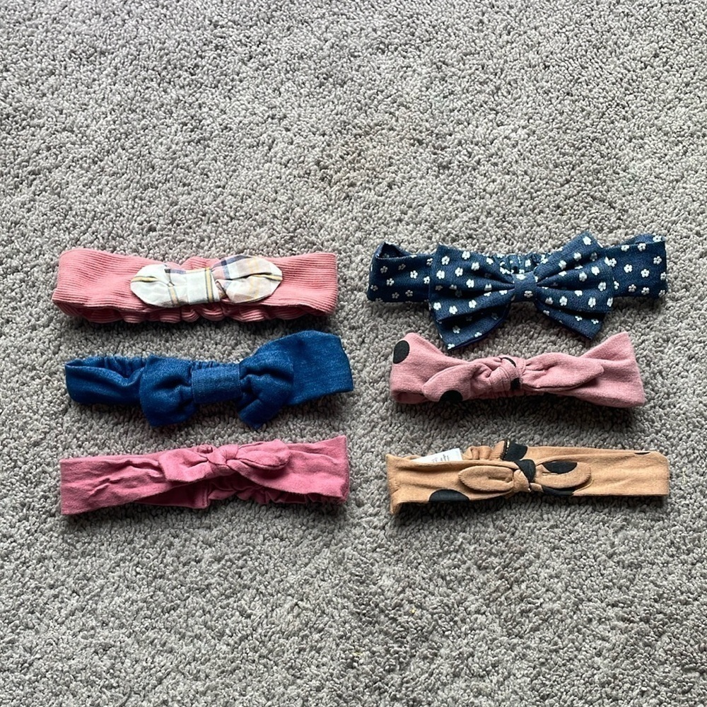 Set Of 6 Infant Toddler Girls Bow Headbands